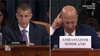 WATCH: Sondland says Pompeo gave 'green light' to tell Zelensky about link to investigations and aid