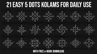 21 - 5X1 Dots Kutty Kambi Kolams For Daily Use and Beginners - Easy Muggulu Designs