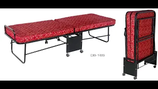 Rollaway Folding Bed With Mattress With Lockable Wheels