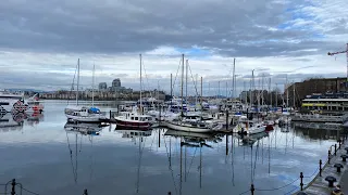 Downtown Victoria Canada // street walk to inner harbor and Parliament building