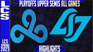C9 vs CLG Highlights ALL GAMES | LCS Spring 2023 Playoffs Upper Semifinal | Cloud9 vs CLG
