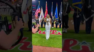 Chloe Bailey FULL performance of the National Anthem at the World Series Game 3 2022 | #chloebailey
