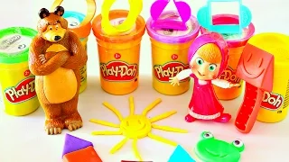 Пластилин Play Doh   Маша и Медведь  Геометрические фигуры