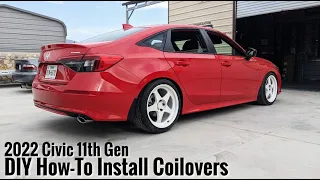 How Install Coilovers on 11th Gen Civic 2022 - DIY Instructional Step by Step - Rev9