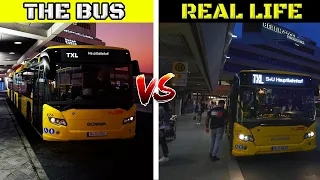 The Bus Review | Simulation vs Reality | Comparison with in game and REAL TXL Line footage