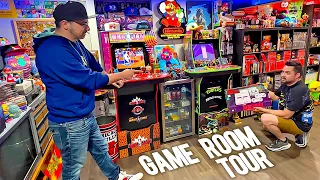 Basement converted into ULTIMATE GAMERS PARADISE! (Game Room Tour)