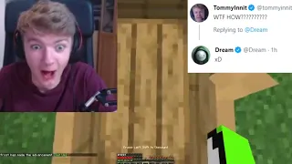 Tommyinnit Reacts To Dream Crafting a Boat Mid-Air Minecraft Manhunt vs 5 Hunters