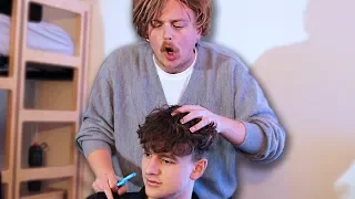 getting a haircut from your mom