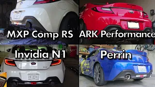 Best Top Four 2022 Toyota GR86 Subaru BRZ USA Exhaust Sound Comparisons