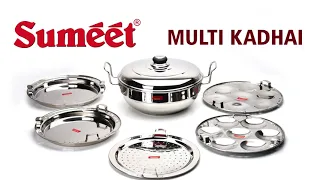 Gas Stove Friendly Multi Utility Kadhai Set with Lid and 5 Plates