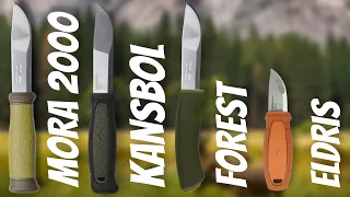 Le meilleur couteau Mora à double émouture : Mora 2000 vs Bushcraft Forest vs Kansbol vs Eldris