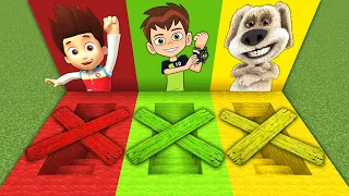 I FOUND BASEMENT TALKING BEN PAW PATROL RYDER BEN 10 in MINECRAFT FUNNY ANIMATIONS