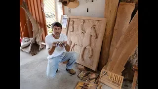 ARTISTA DE ARCEBURGO/MG FAZ TRABALHOS DE ENTALHE EM MADEIRA