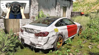 Rebuilding BMW M4 - Forza Horizon 5 (Steering Wheel + Shifter) Gameplay