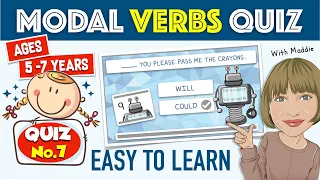 Modal Verbs Quiz For Kids Aged 5 - 7, Quiz No.7 #KidsGrammar #LearnGrammar