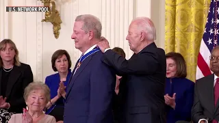 Biden honors Katie Ledecky, Michelle Yeoh with Medal of Freedom