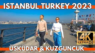 ISTANBUL TURKEY 2023 ÜSKÜDAR & KUZGUNCUK SEASIDE DISTRICT 24 OCTOBER WALKING TOUR | 4K UHD 60FPS