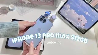 (eng) Unboxing iPhone 13 Pro Max - 512GB - Sierra Blue | camera test + accessories 🦋 Indonesia