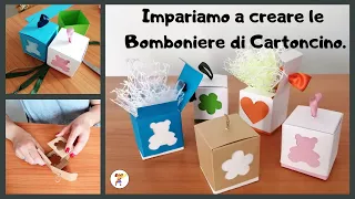 Impariamo a creare le Bomboniere di Cartoncino.   Tutorial, Diy, fai da te creativo.