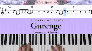 Gurenge (紅蓮華) by LiSA- Demon Slayer - Kimetsu no Yaiba OP | Piano Tutorial (EASY) | WITH Music Sheet