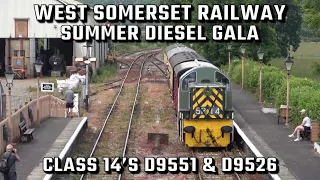 West Somerset Railway Diesel Gala | Class 14's Teddy Bears SVR D9551 & WSR D9526