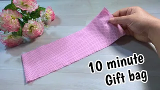 You only need 1 scrap of fabric | Easy to sew | Easy drawstring bag in 10 minutes! Great for scraps