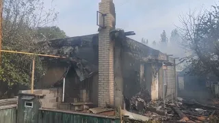 Последствия обстрела Жилплощадки в Петровском районе Донецка