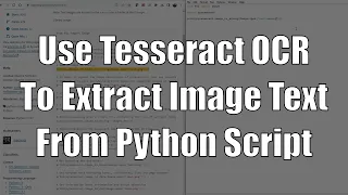 How to use Tesseract OCR in a Python script (pytesseract)