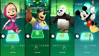 Tiles Hop EDM Rush | Bear From Masha and the Bear vs Kung Fu Panda vs Mickey Mouse