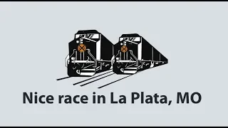 TRAIN RACE FROM 3 VIEWS!  LA PLATA, MO