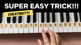 EASY TRICK! How to find and label notes on the keyboard piano!!!