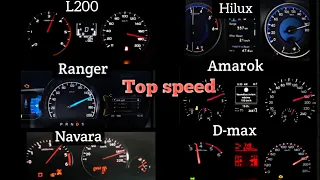 Hilux Vs Amarok Vs Ford Ranger Vs D-max Vs Nissan Navara Vs Mitsubishi L 200 top speed comparison