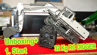 INCREDIBLE HYDRAULIC RC DIGGER LIEBHERR 970 SME// UNBOXING + 1. MACHINE START//HEAVY 32KG RC DIGGER