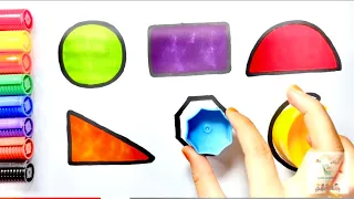 [SHAPE] let's learn shape with fun! | how to draw a shape | match the correct shape | color of shape