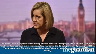 Johnson is 'backseat driving' over brexit, says rudd – video