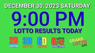 9pm PCSO Lotto Results Today December 30 2023 Saturday