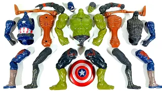 AVENGERS TOYS ASSEMBLE HULK SMASH, SIREN HEAD, CAPTAIN AMERICA,BLACK SPIDER-MAN SUPERHERO