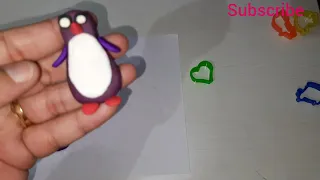 how to make penguin with clay || clay moulding activity for kids || enjoying with clay