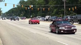 2014 Mustang Week Pull outs, Burn outs, Cop chase, and Cobra Crash!