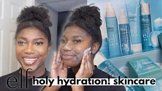 ELF HOLY HYDRATION! SKINCARE REVIEW | AFFORDABLE SKINCARE FOR DRY SKIN?? | ELF SKINCARE