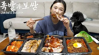 Real Mukbang:) Jjajang can't stand Pork feet & Bossam! 🤣 (ft. SOJU) ☆ Cold Noodle, Kimchi