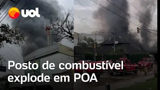 Porto Alegre: posto de combustível explode durante enchente