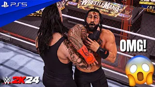 WWE 2K24 - The Undertaker vs. Roman Reigns - Hell in a Cell Match at WrestleMania | PS5™ [4K60]