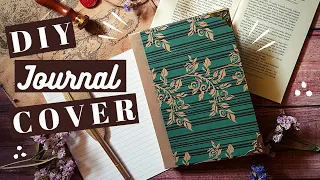 DIY journal cover from cardboard and gift bag | No sewing, elastic binding