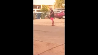 Tweaker dancing and talking to himself in the hood