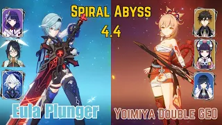 C1 Plunger Eula  & C0 Yoimiya Double Geo Spiral Abyss 4.4 | Genshin Impact
