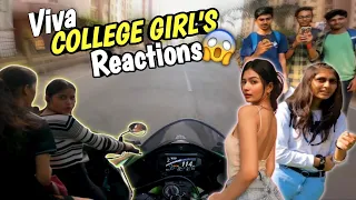 Cute College Girls Shocking Reactions & Boys Crazy Reactions on My Zx10r 2022💚|VIVA College🎓|