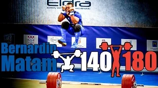 Bernadin Matam (69kg, France) 140kg Snatch 180kg Clean and Jerk - 2017 European Champion