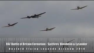 RAF Battle of Britain Formation - Spitfires, Blenheim & Lysander - Duxford Flying Legends 2019