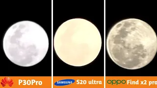 Oppo Find X2 Pro vs Samsung Galaxy S20 Ultra vs Huawei P30 Pro Super Zoom test.